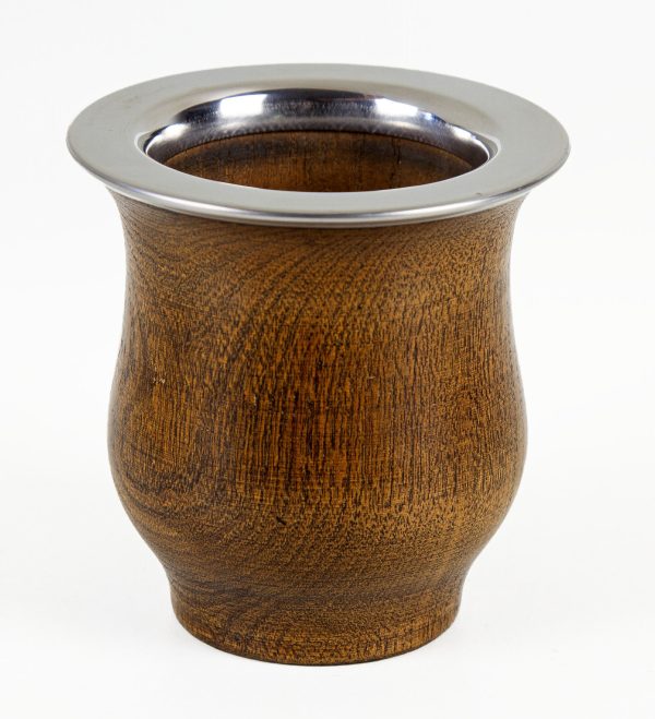 Mate de Madera Lustrada con Virola de Acero