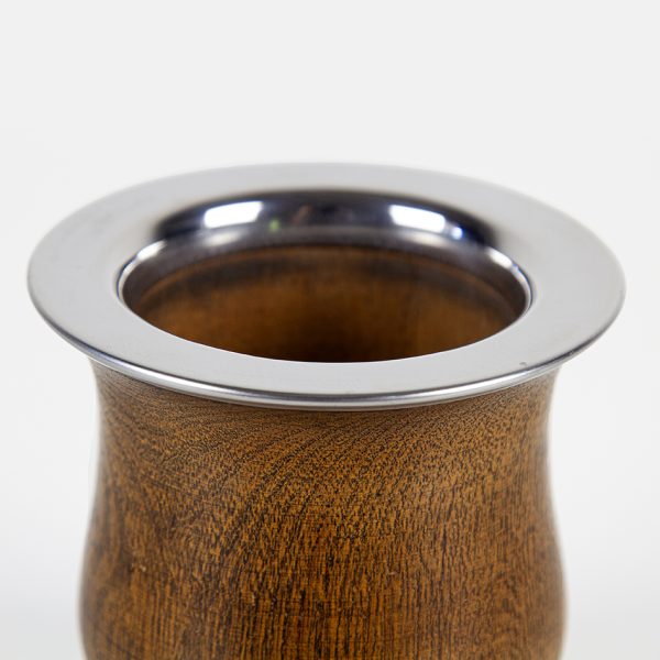 Mate de Madera Lustrada con Virola de Acero - Imagen 2